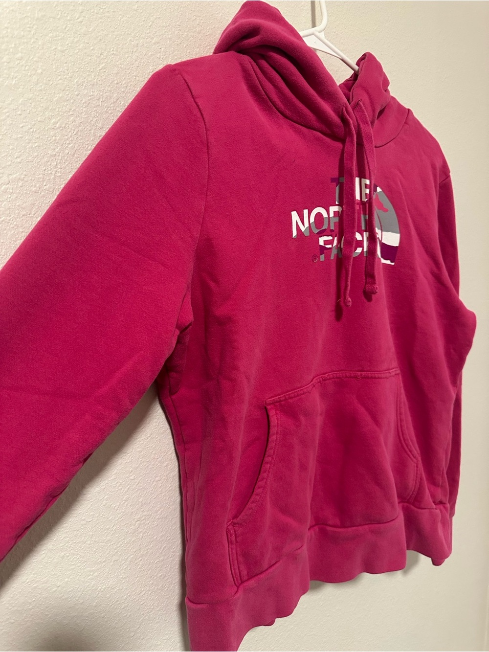 The North Face Women's Pink Camo Logo Hoodie Sweatshirt - Picture 5 of 7